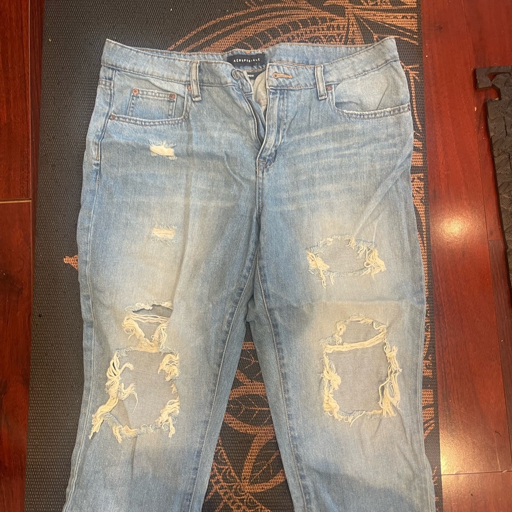Aeropostale Women's Blue Distressed Jeans